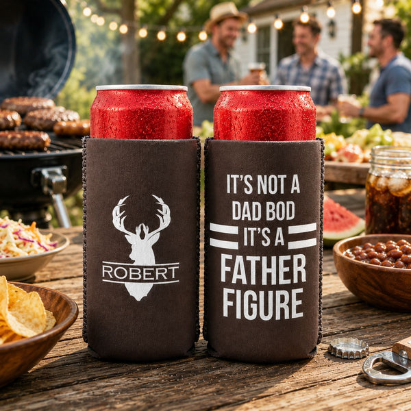 Father's Day Gifts, It’s Not A Dad Bod It’s A Father Figure - Funny Father's Day Gift - Personalized Can Cooler | Funny Gift For Dad & Husband