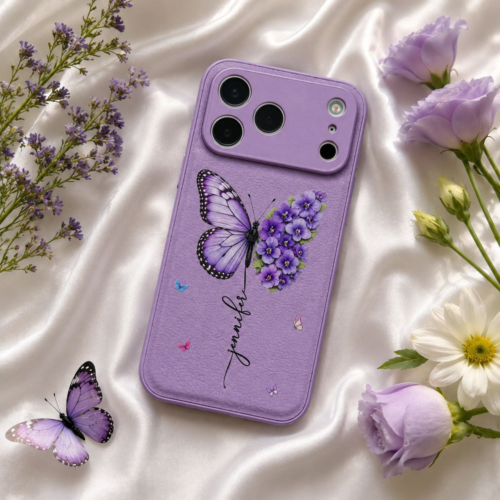 Custom Birth Flower & Name Butterfly - Personalized Phone Case | Floral Phone Gift
