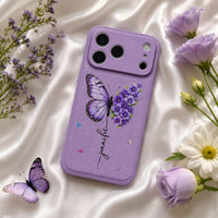 Custom Birth Flower & Name Butterfly - Personalized Phone Case | Floral Phone Gift