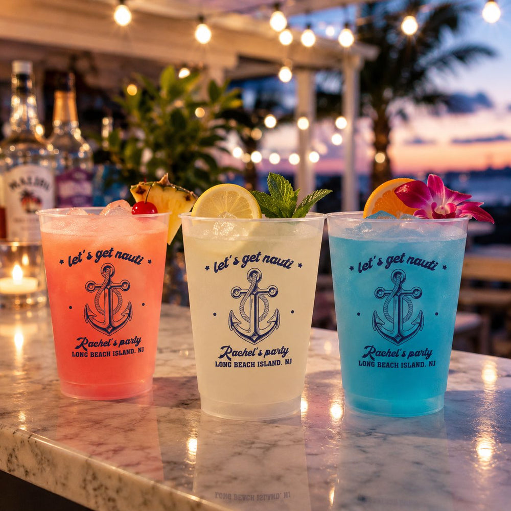 Let's Get Nauti, Party Cup - Personalized Cups | Fun Coastal Party Favor For Bachelorette & Beach Trips