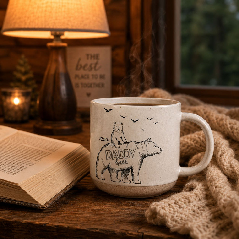 Papa Bear Sketch Art Custom Father's Day Gift For Dad, Husband, Grandpa - Personalized Mug | Meaningful Papa Bear