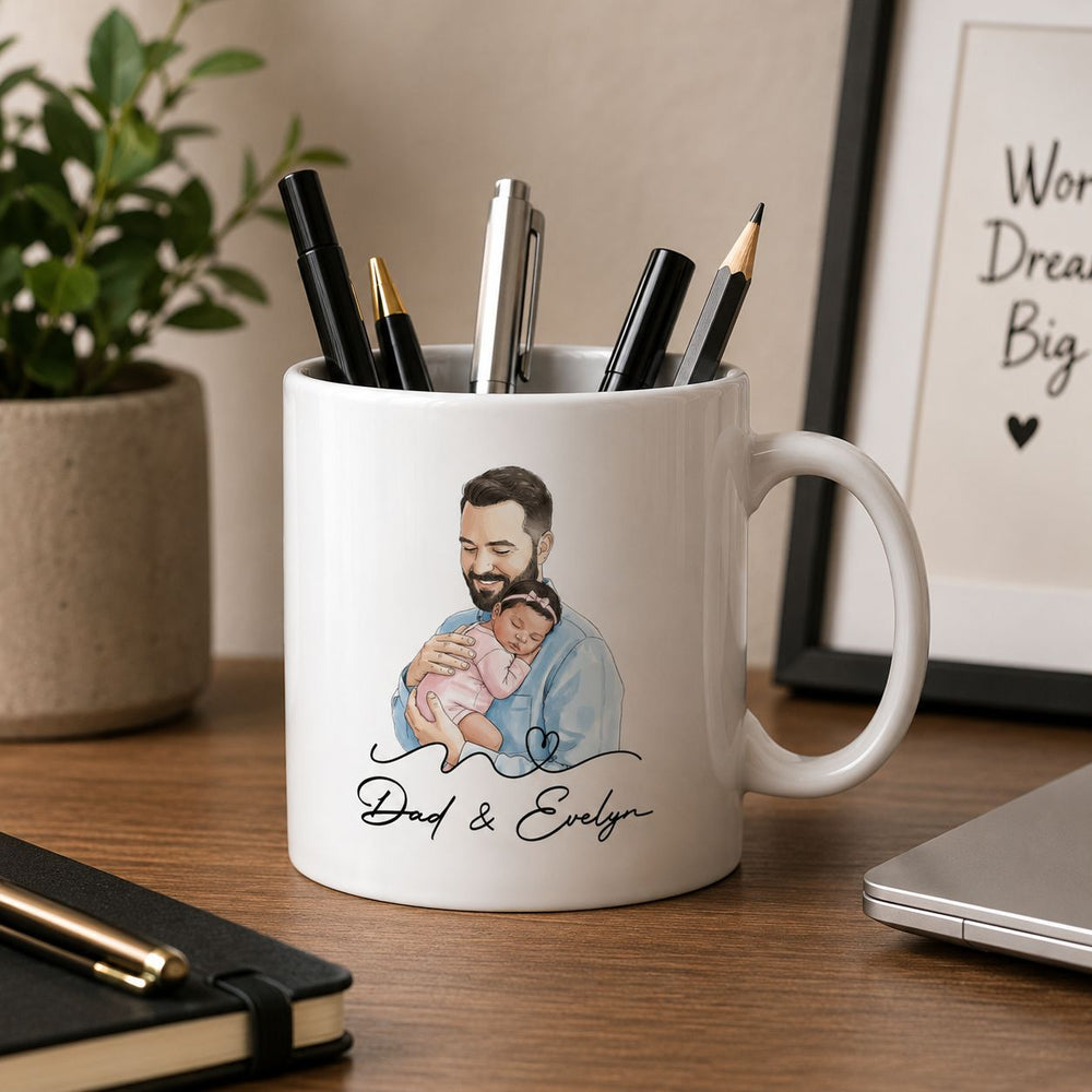 The Moment You Became My Dad Father's Day Gift For New Dad, Husband - Personalized Mug | Custom First Father’s Day Coffee Cup