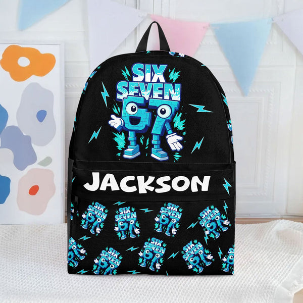 67 Brainrot Kid Gaming - Personalized Backpack | Funny Gamer School Bag