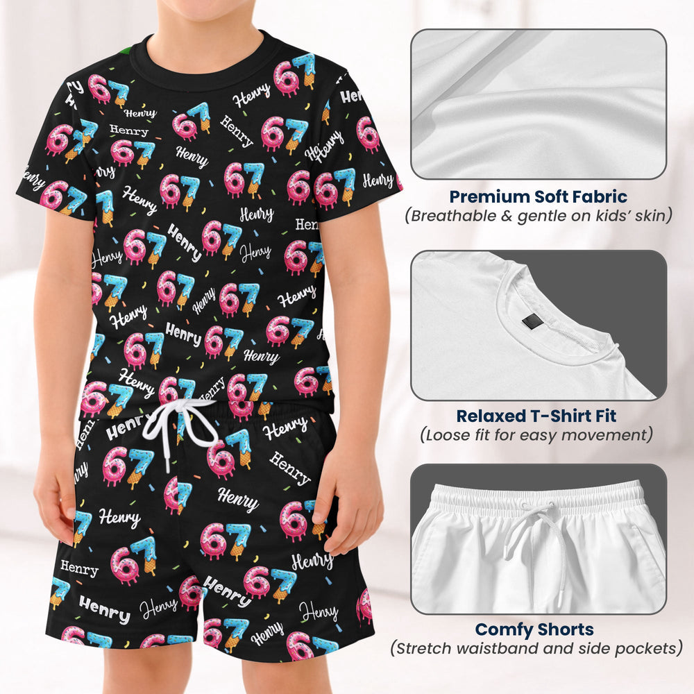 67 Ice Cream Pattern - Personalized Kids Clothing Set