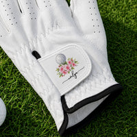 Custom Name And Birth Flower For Golf Lover - Personalized Golf Glove | Unique Floral Golfer Gift