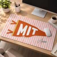 Custom School Pennant Flag - Personalized Desk Mat | Personalized College Spirit Gaming Mouse Pad