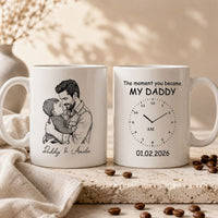 The Moment You Became My Dad Sketch Line Art Father's Day - Personalized Mug | Meaningful Dad Keepsake