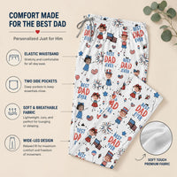 Best Dad Ever USA Flag - Personalized Lounge Pants | Cozy Father’s Day Gift For Dad & Husband