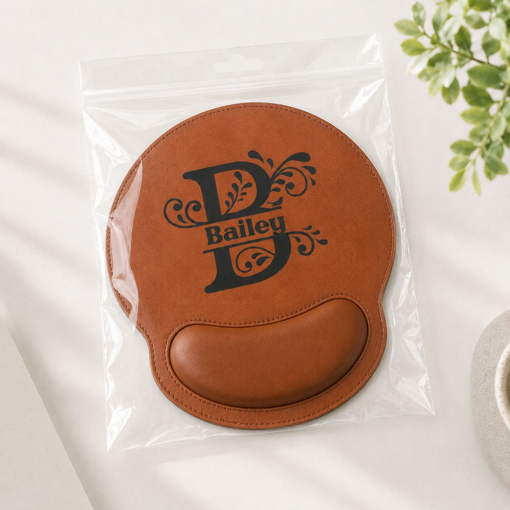 Monogram Pattern - Personalized Mouse Pad | Custom Stylish Desk Accessory