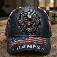 250th Anniversary United States Of America - Personalized Cap | Patriotic Vintage Gift For USA Lovers