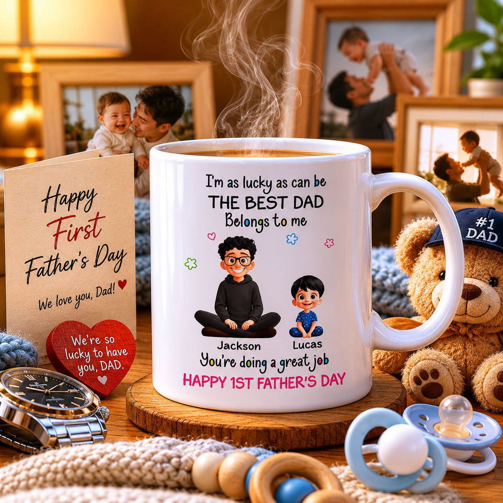 The Best Dad Belongs To Me - Personalized Mug