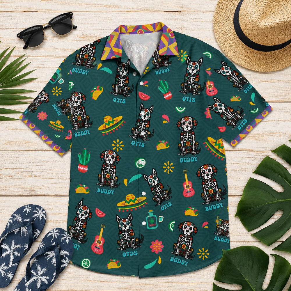 Day Of The Dead Dog Cat - Personalized Hawaiian Shirt