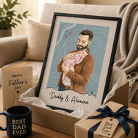Custom Photo Watercolor Father's Day - Personalized Poster
