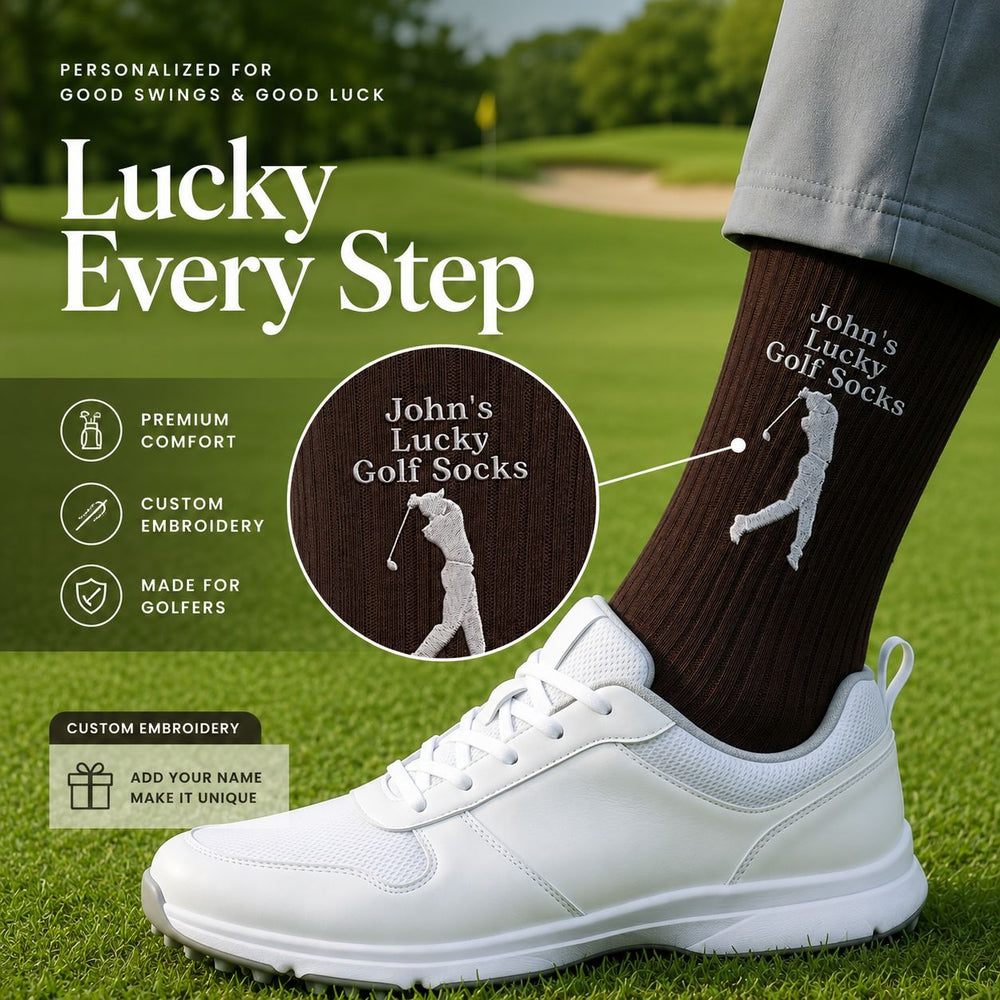 Lucky Golf Socks - Personalized Socks | Fun Gift For Golf Lovers