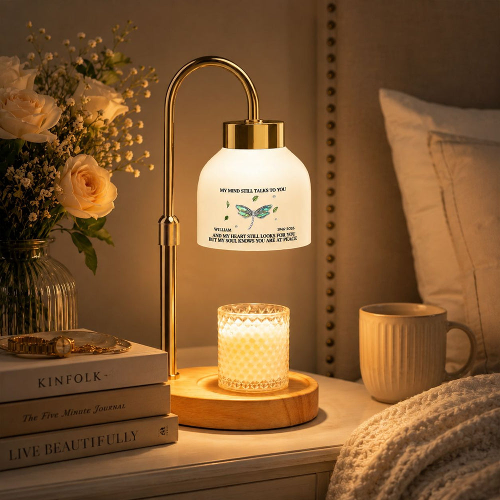 Memorial Gift My Mind Still Talks To You - Personalized Candle Warmer | Sympathy Keepsake To Honor Loved Ones