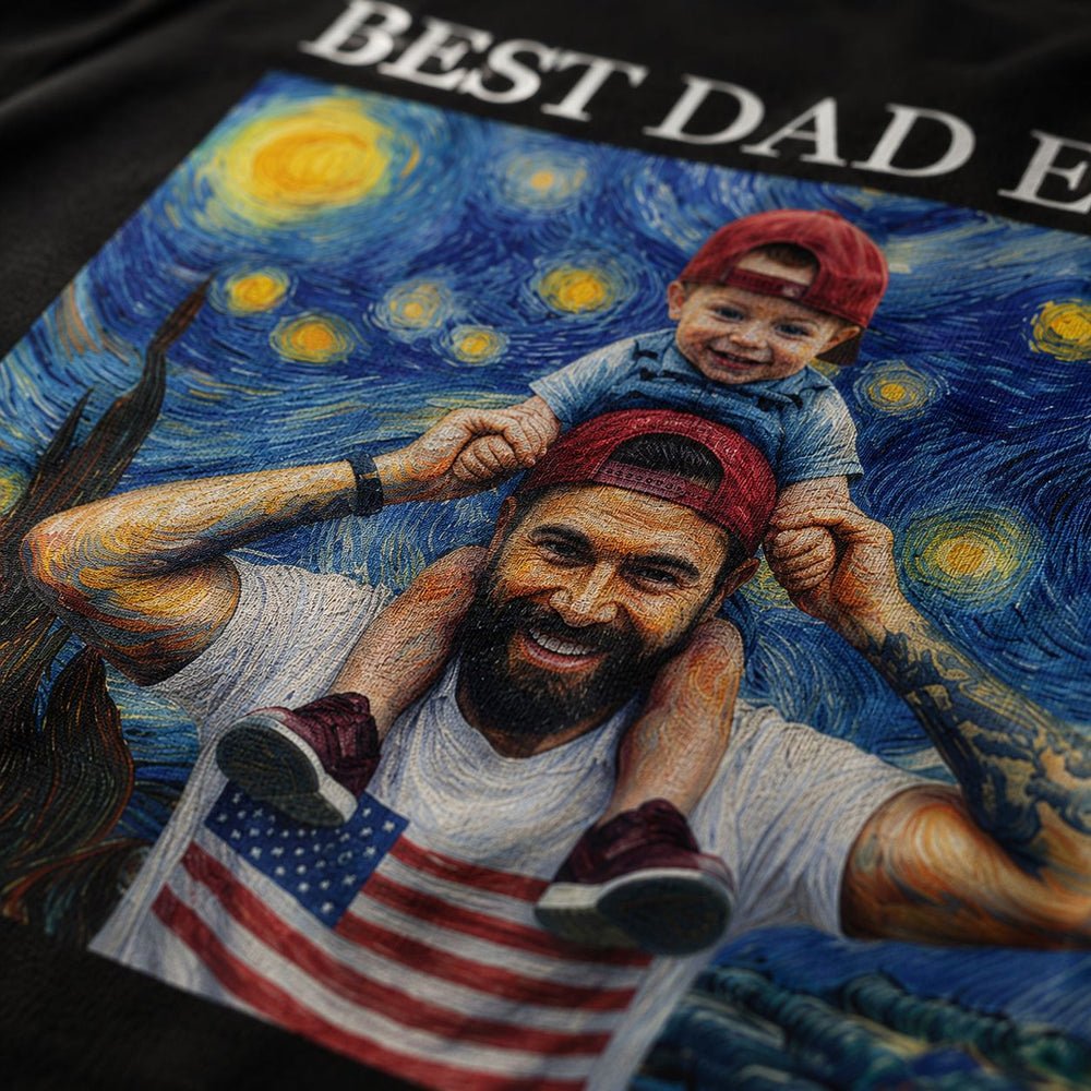 Best Dad Ever Van Gogh Art - Personalized Shirt