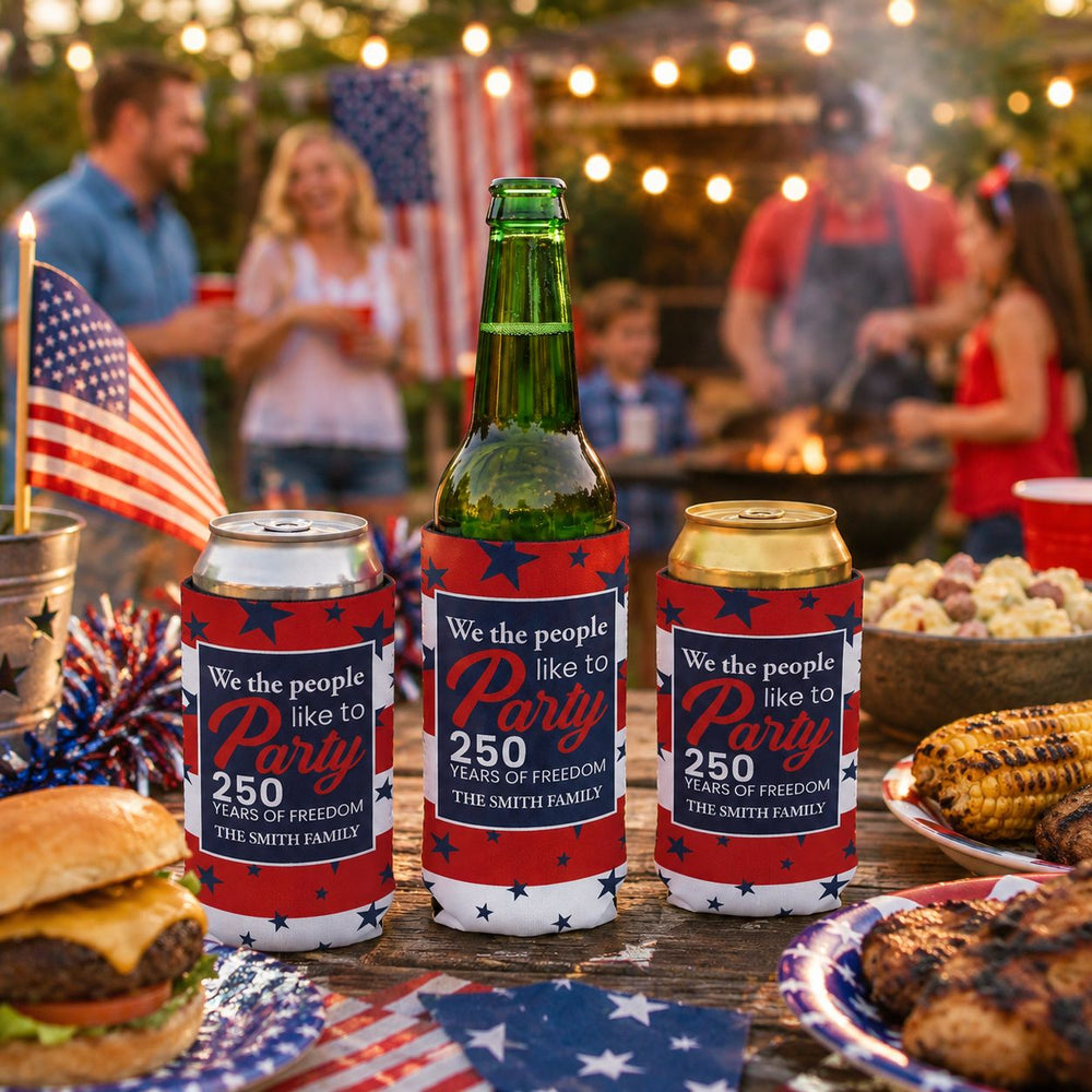 We The People Like To Party Patriotic - Personalized Can Cooler