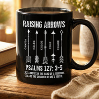 Raising Arrows Christian Dad With Kids' Names - Personalized Mug