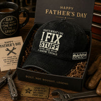 Father's Day Gifts, That's What I Do I Fix Stuff And I Know Things - With Kids' Names - Personalized Cap | Funny Custom Dad Hat