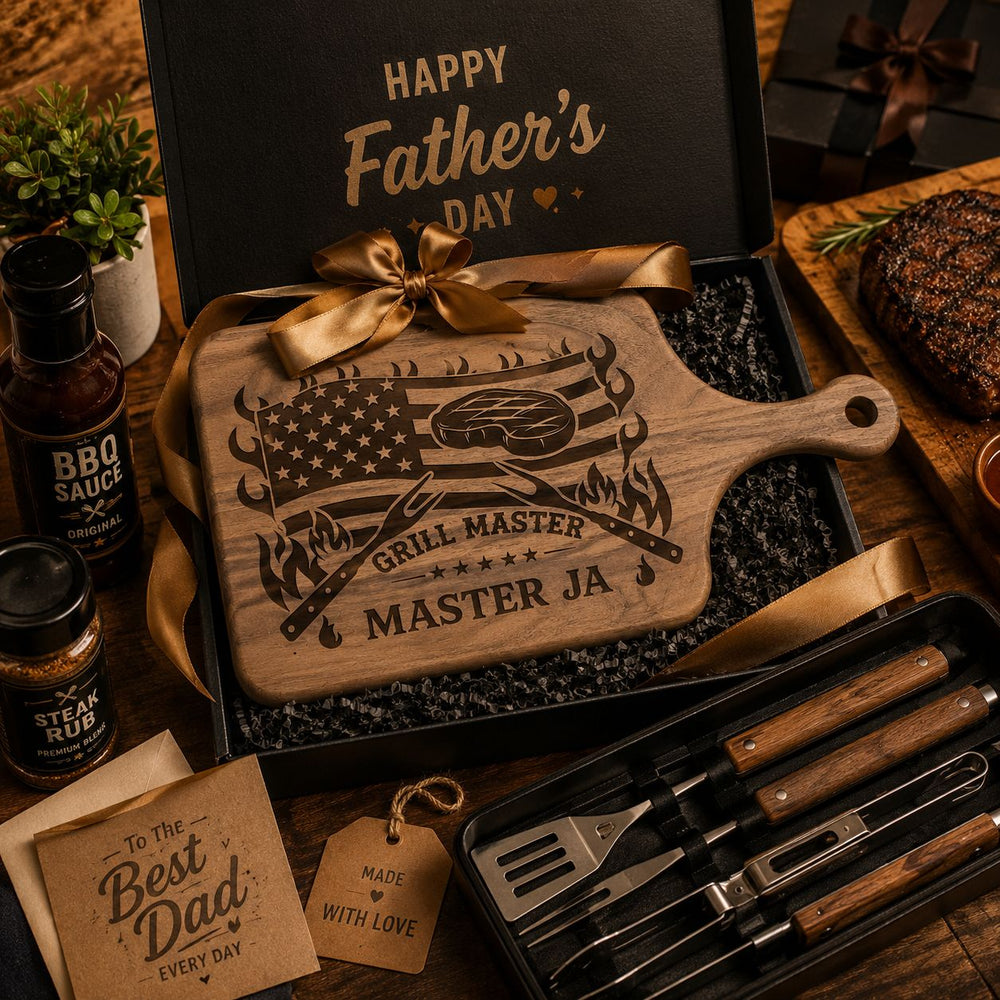 Grill Master King Of BBQ Custom Name - Personalized Cutting Board