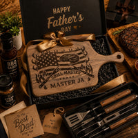Grill Master King Of BBQ Custom Name - Personalized Cutting Board
