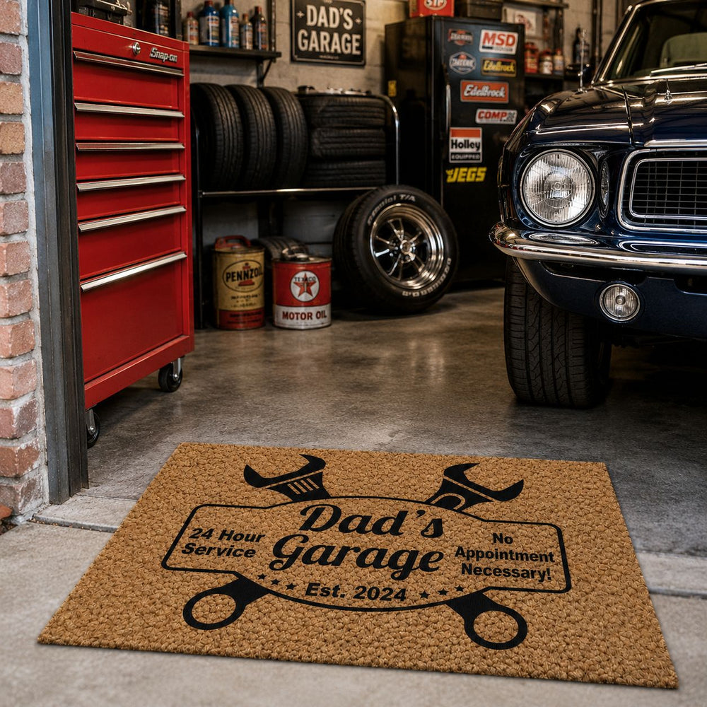 Dad's Garage Mechanic Dad Workshop - Personalized Doormat