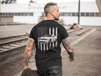 Muscle Car Dodge Challenger Custom Photo T-shirt, Dodge Charger Personalized T-shirt funny gifts for car guys American Flag T-shirt - PSTP2DTS000008