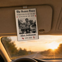 My Guardian Angel Rides Shotgun - The Heaven Times - Personalized Car Visor Clip | Memorial Driving Keepsake Gift For Loved Ones