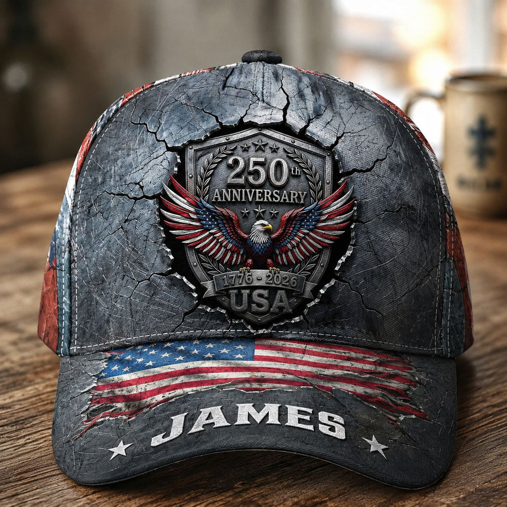 250th Anniversary United States Of America - Personalized Cap | Patriotic Vintage Gift For USA Lovers