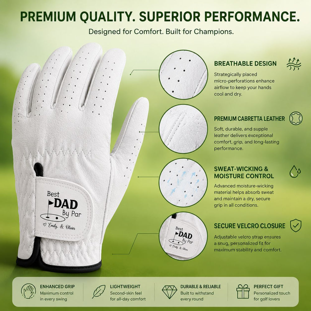 Best Dad By Par Golf Dad - Personalized Golf Glove