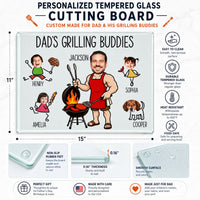 Dad's Grilling Buddies Custom Kid Faces - Personalized Cutting Board