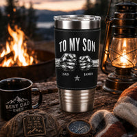 Never Forget How Much I Love You Fist Bump Gift For Son - Personalized 20oz Tumbler | Meaningful Gift For Son