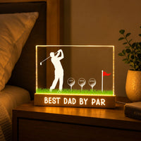 Best Dad By Par Custom Name Golf Dad - Personalized Night Light
