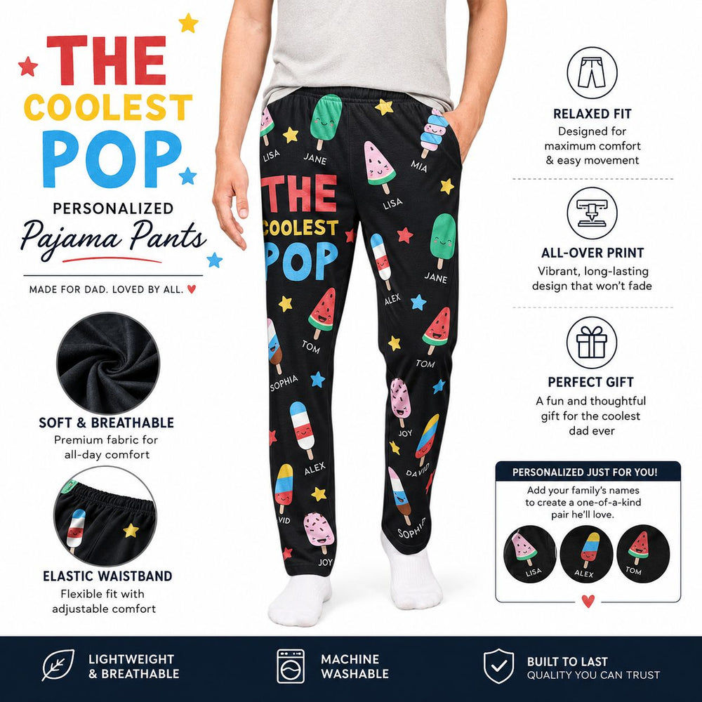 The Coolest Pop Father's Day - Personalized Lounge Pants