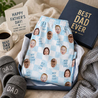 Best Dad Ever Custom Baby Photo Retro - Personalized Lounge Pants