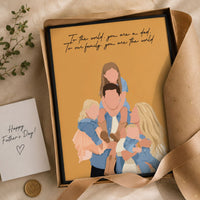 Father's Day Gift Custom Dad Portrait For Father, New Dad - Faceless Art - Personalized Poster | Custom Dad Wall Art