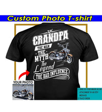 Funny Personalized Motorcycle T-Shirt – Cool Gift for Biker Grandpa, Custom Touring Bagger Bike Tee - PSMN2DTS000023