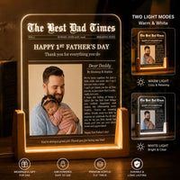 Father's Day Gifts, First Father's Day Custom Photo Gift For Dad, Husband - Personalized Night Light | Heartfelt Keepsake For New Dad