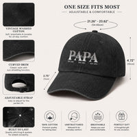 Papa Daddy Dad Kids' Names - Personalized Cap
