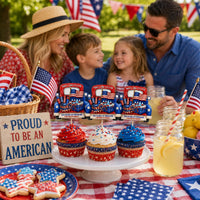 Party Like It's 1776 - Personalized Cupcake Toppers | Fun Patriotic Party Decor For USA Celebrations