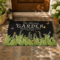 Custom Name & Birth Flower Garden Welcome Mat For Her, Mom, Grandma - Personalized Doormat | Charming Floral Home Decor Gift