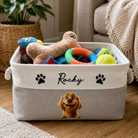 Custom Pets For Dog Lovers, Cat Lovers - Personalized Storage Basket | Cute Pet Lover Gift