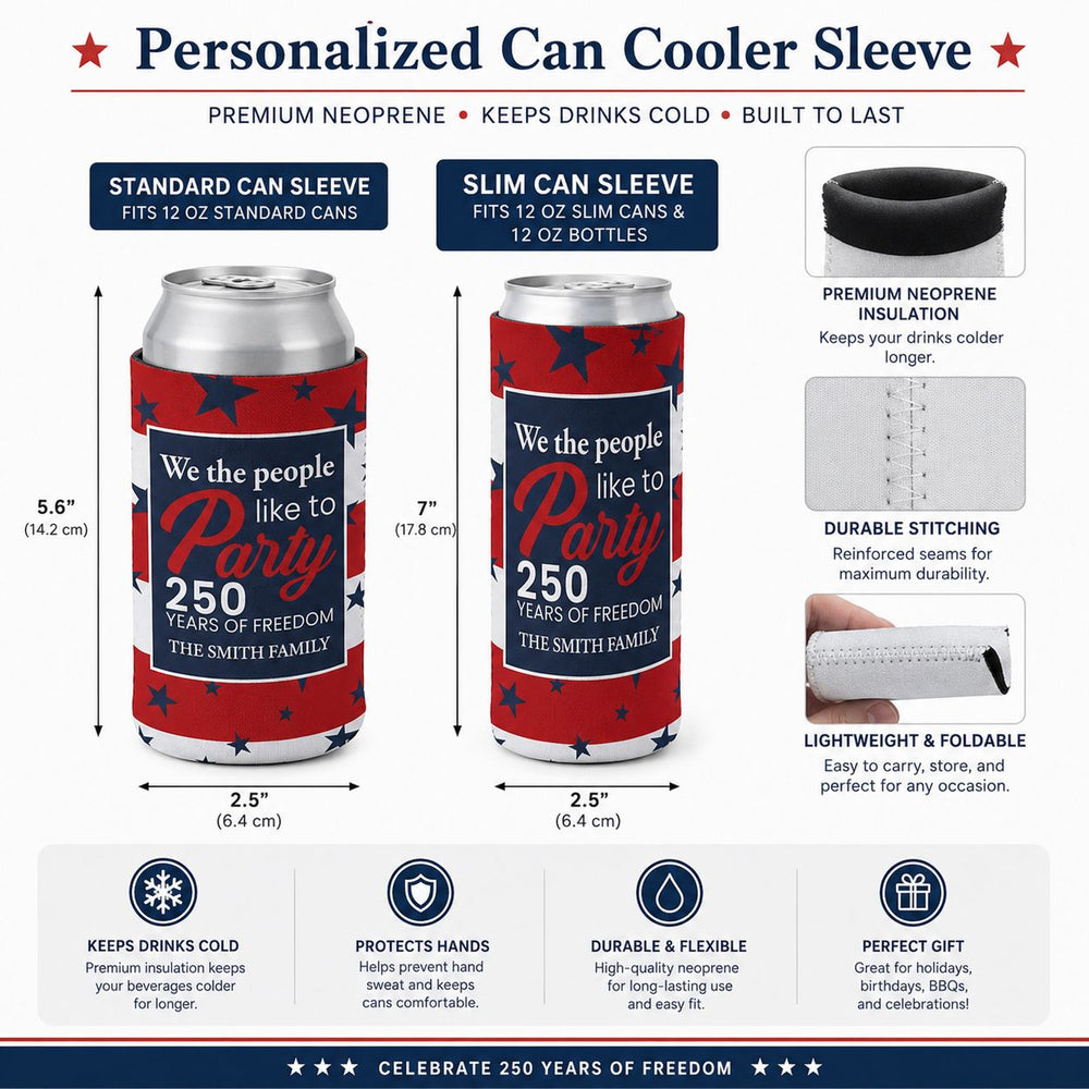 We The People Like To Party Patriotic - Personalized Can Cooler