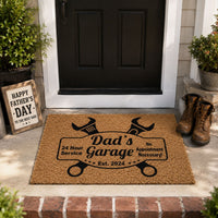 Dad's Garage Mechanic Dad Workshop - Personalized Doormat
