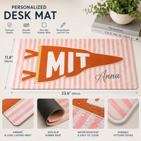 Custom School Pennant Flag - Personalized Desk Mat | Personalized College Spirit Gaming Mouse Pad
