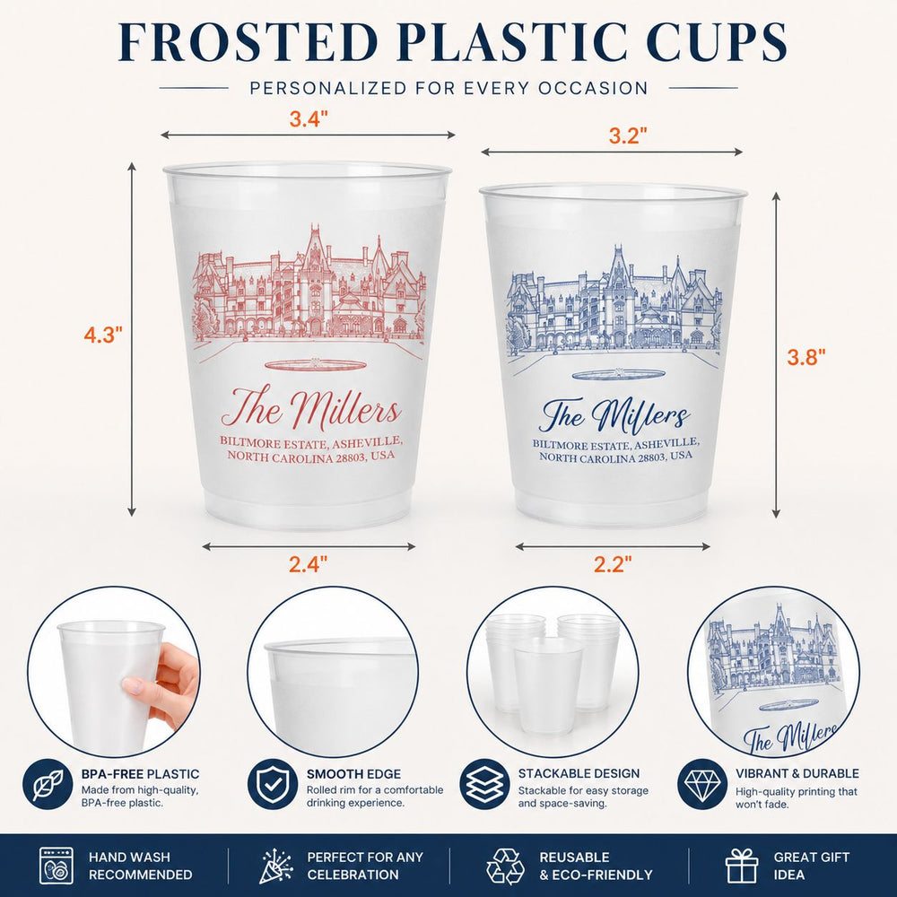 Custom Photo Wedding Venue Illustration - Personalized Cups