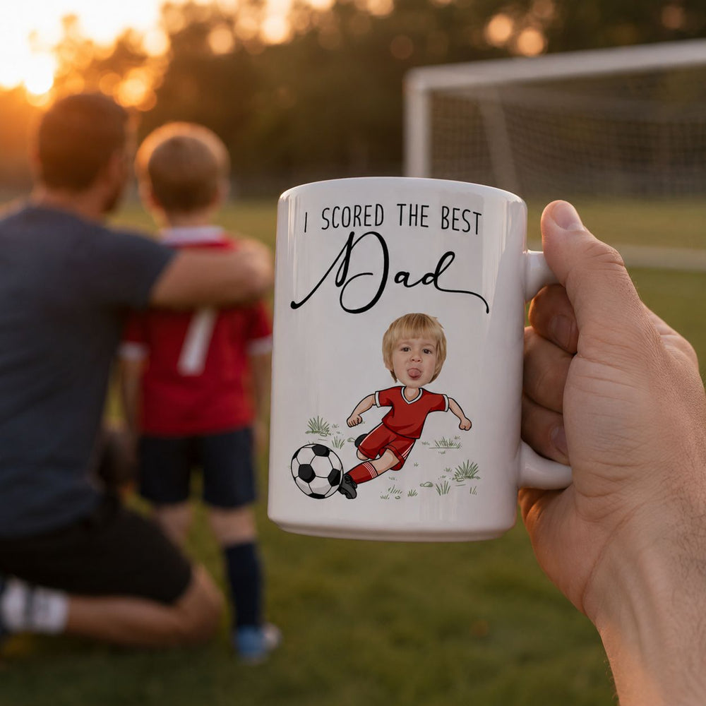 We Scored The Best Dad - Personalized Mug | Sports Dad Gift