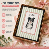 Custom Pet Portrait Watercolor Gift For Pet Lovers, Dog Lovers, Cat Lovers - Personalized Poster | Personalized Pet Memorial Wall Art Print
