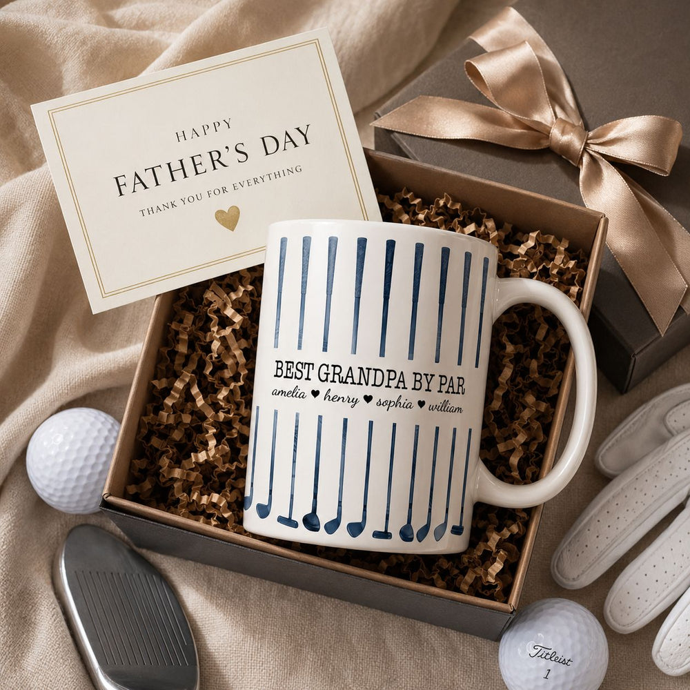 Best Dad By Par Custom Name Golf Dad Father's Day Gift For Dad, Husband - Personalized Mug | Perfect Golfer Gift For Him
