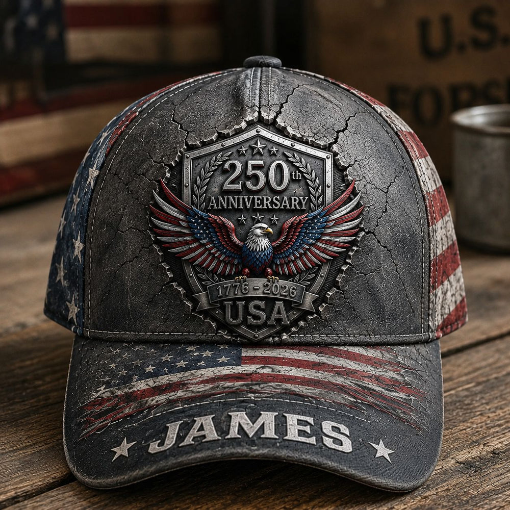 250th Anniversary United States Of America - Personalized Cap | Patriotic Vintage Gift For USA Lovers